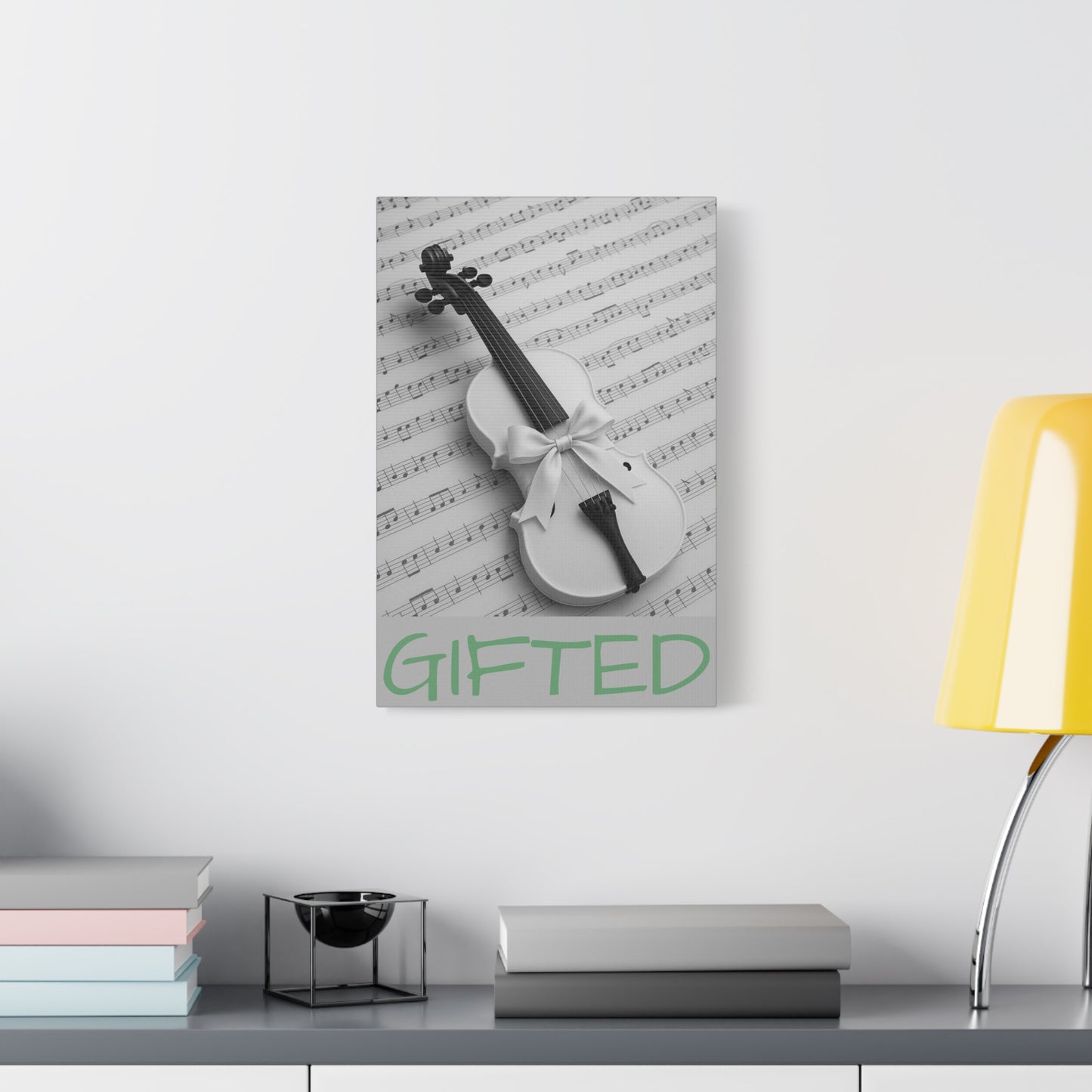 Canvas Art GIFTid Musician Home Decor, Stretched Matte Canvas, 1 25'', Violin Art Prints, Music Lover Gift