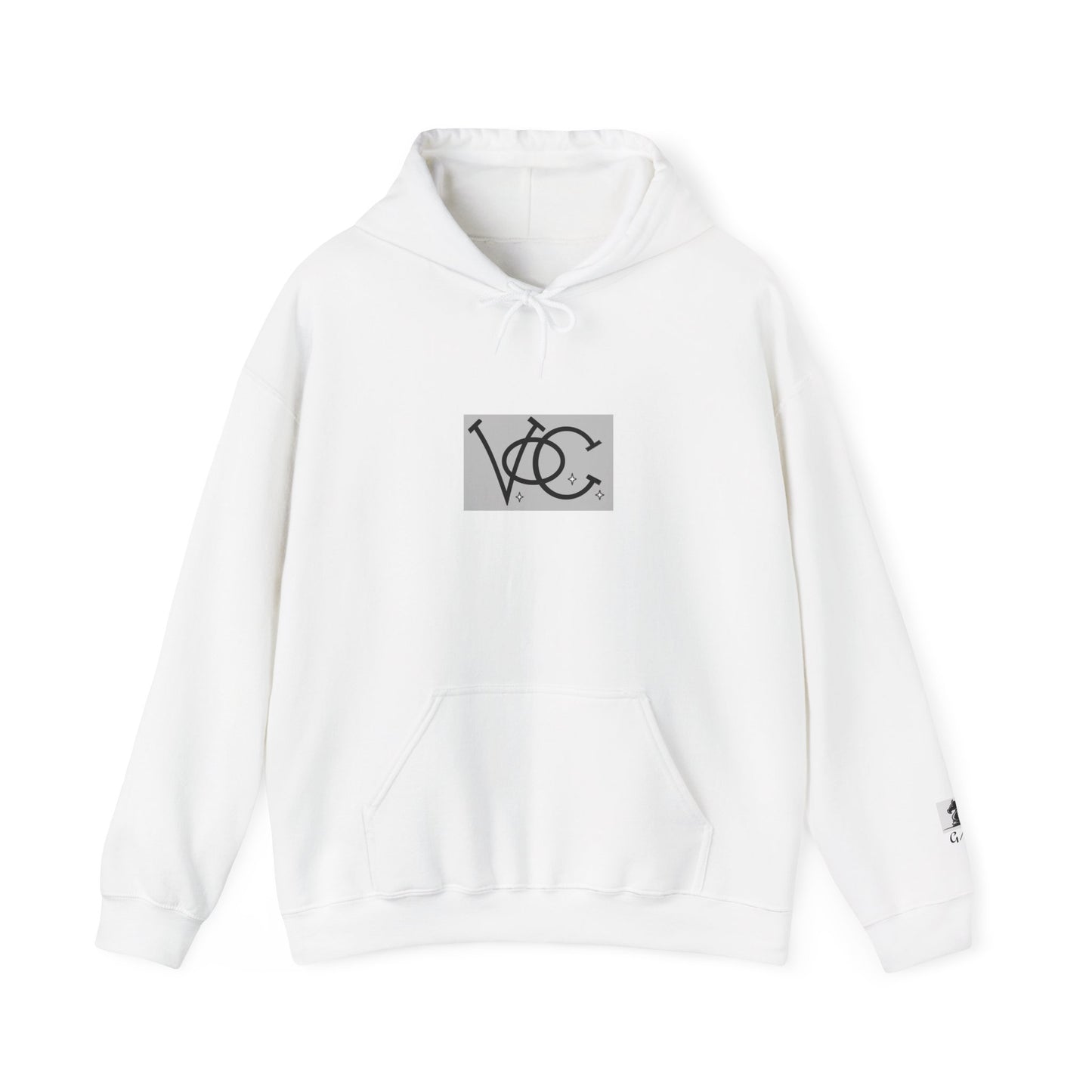 Stylish Unisex Hoodie with Custom "V.O.C." Graphic Design, Cozy Pullover, Casual Wear, Gift for Him/Her, Perfect for All Seasons