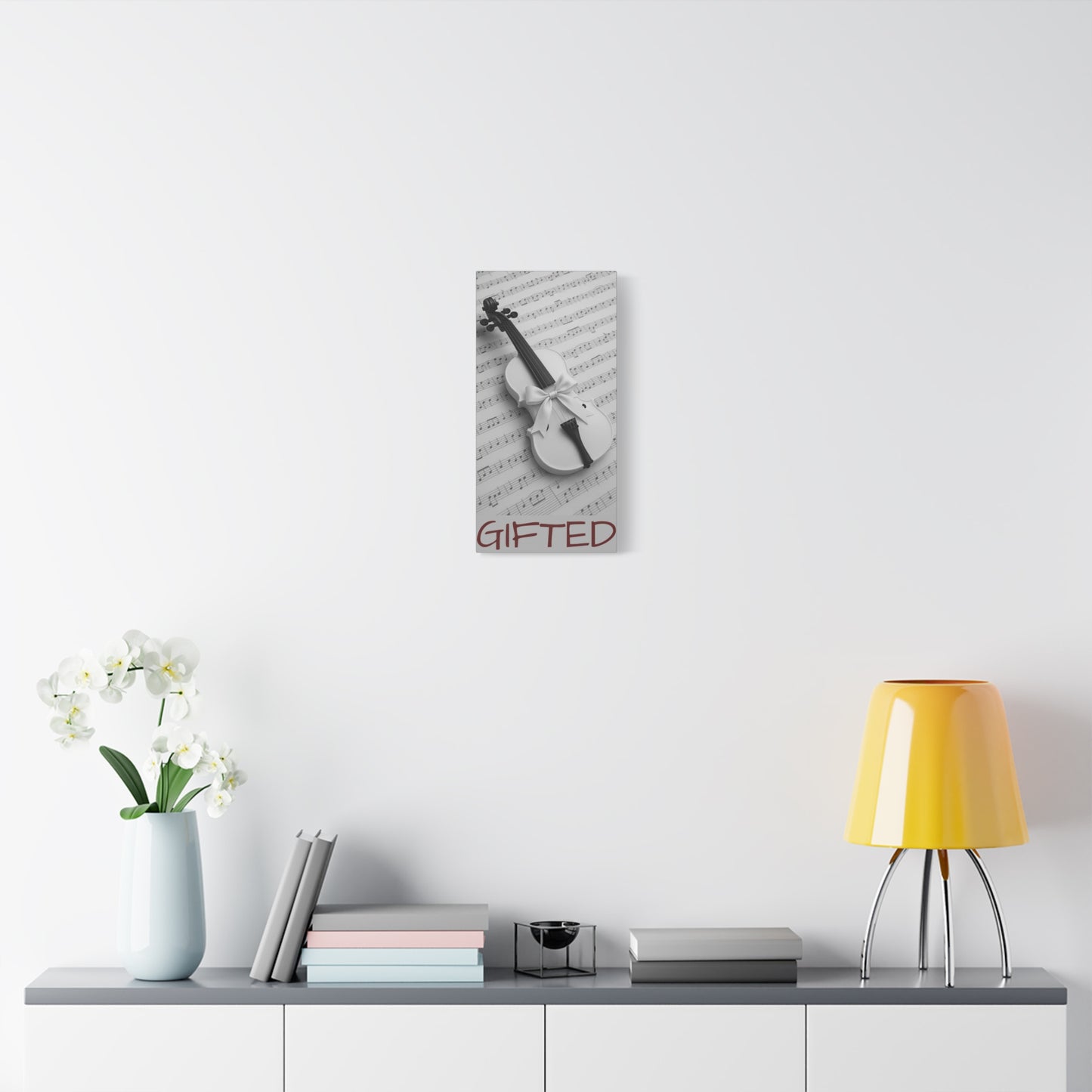 Canvas Art GIFTid Musician Home Decor, Stretched Matte Canvas, 1 25'', Violin Art Prints, Music Lover Gift