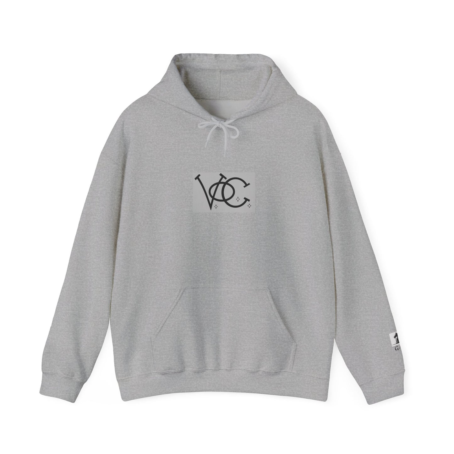 Stylish Unisex Hoodie with Custom "V.O.C." Graphic Design, Cozy Pullover, Casual Wear, Gift for Him/Her, Perfect for All Seasons