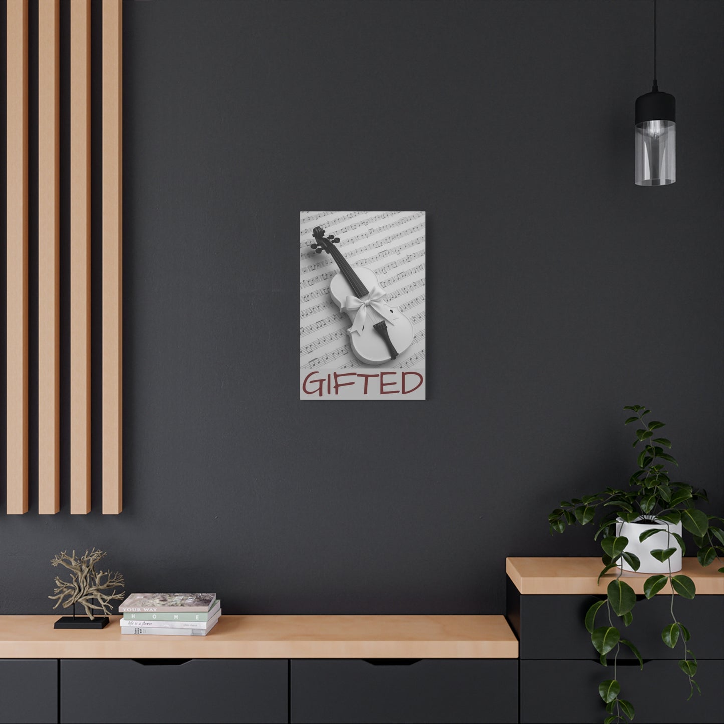 Canvas Art GIFTid Musician Home Decor, Stretched Matte Canvas, 1 25'', Violin Art Prints, Music Lover Gift