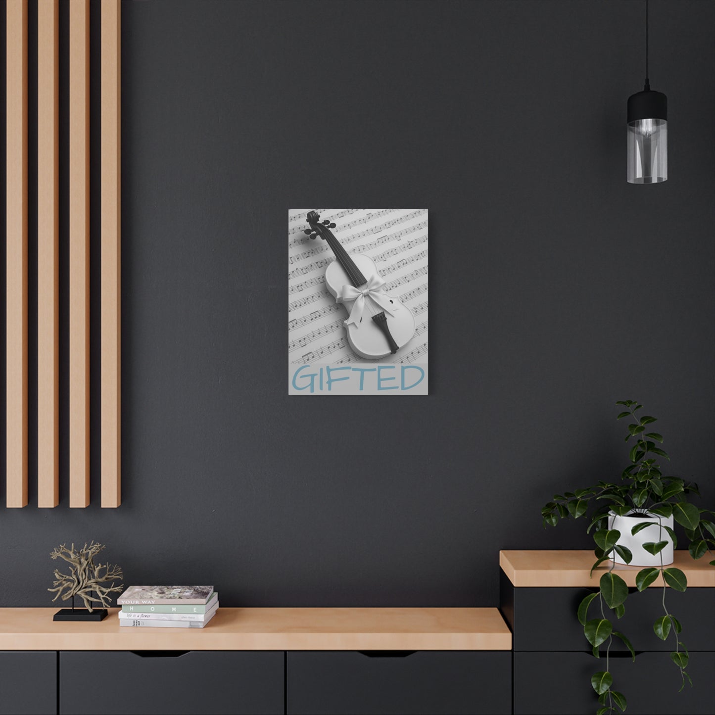 Canvas Art GIFTid Musician Home Decor, Stretched Matte Canvas, 1 25'', Violin Art Prints, Music Lover Gift