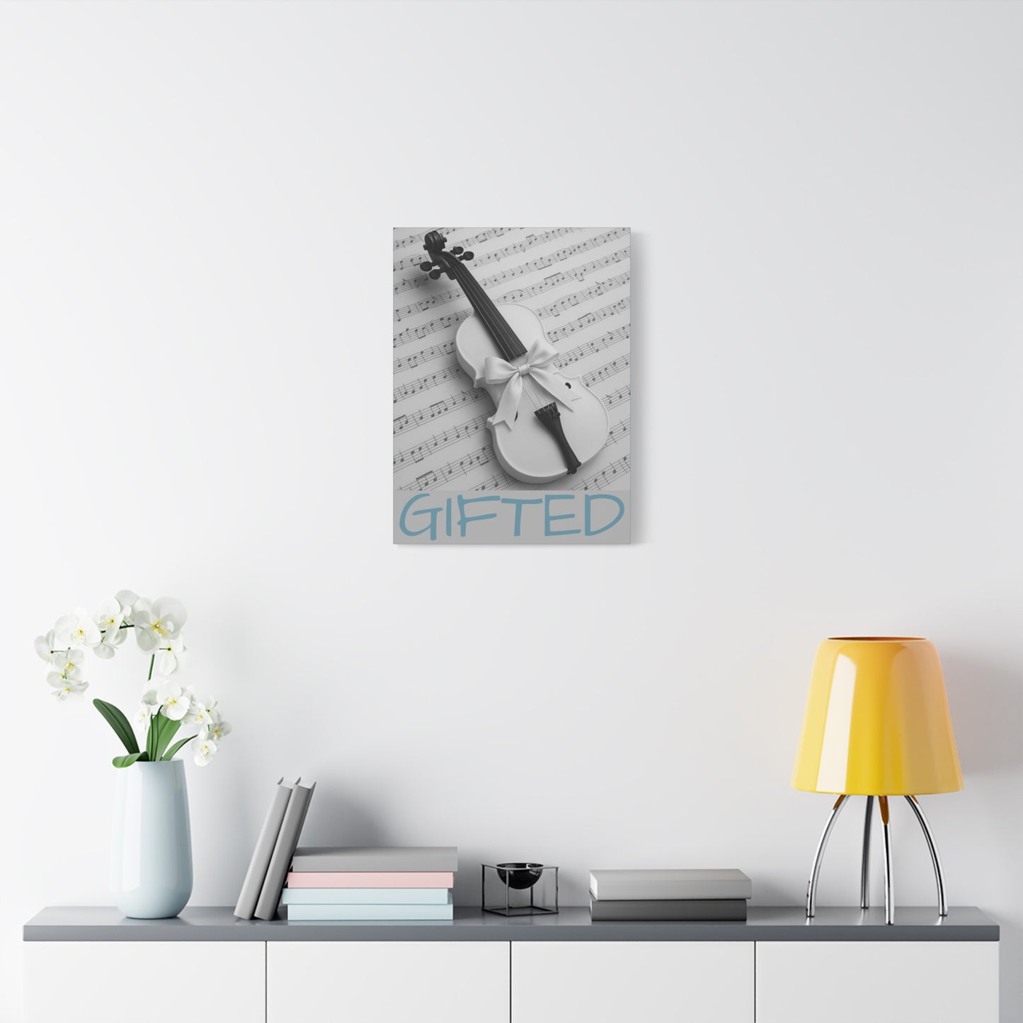 Canvas Art GIFTid Musician Home Decor, Stretched Matte Canvas, 1 25'', Violin Art Prints, Music Lover Gift