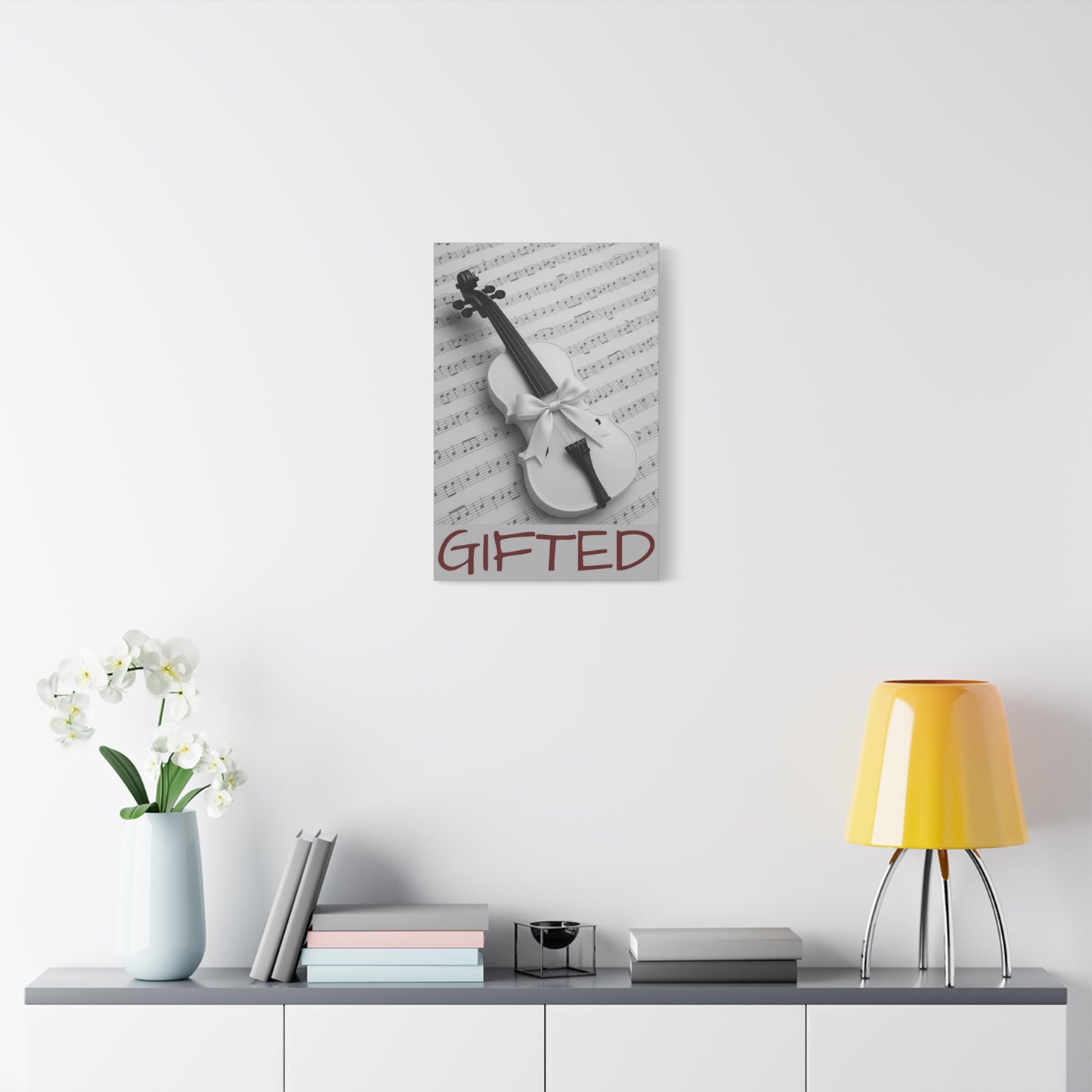 Canvas Art GIFTid Musician Home Decor, Stretched Matte Canvas, 1 25'', Violin Art Prints, Music Lover Gift