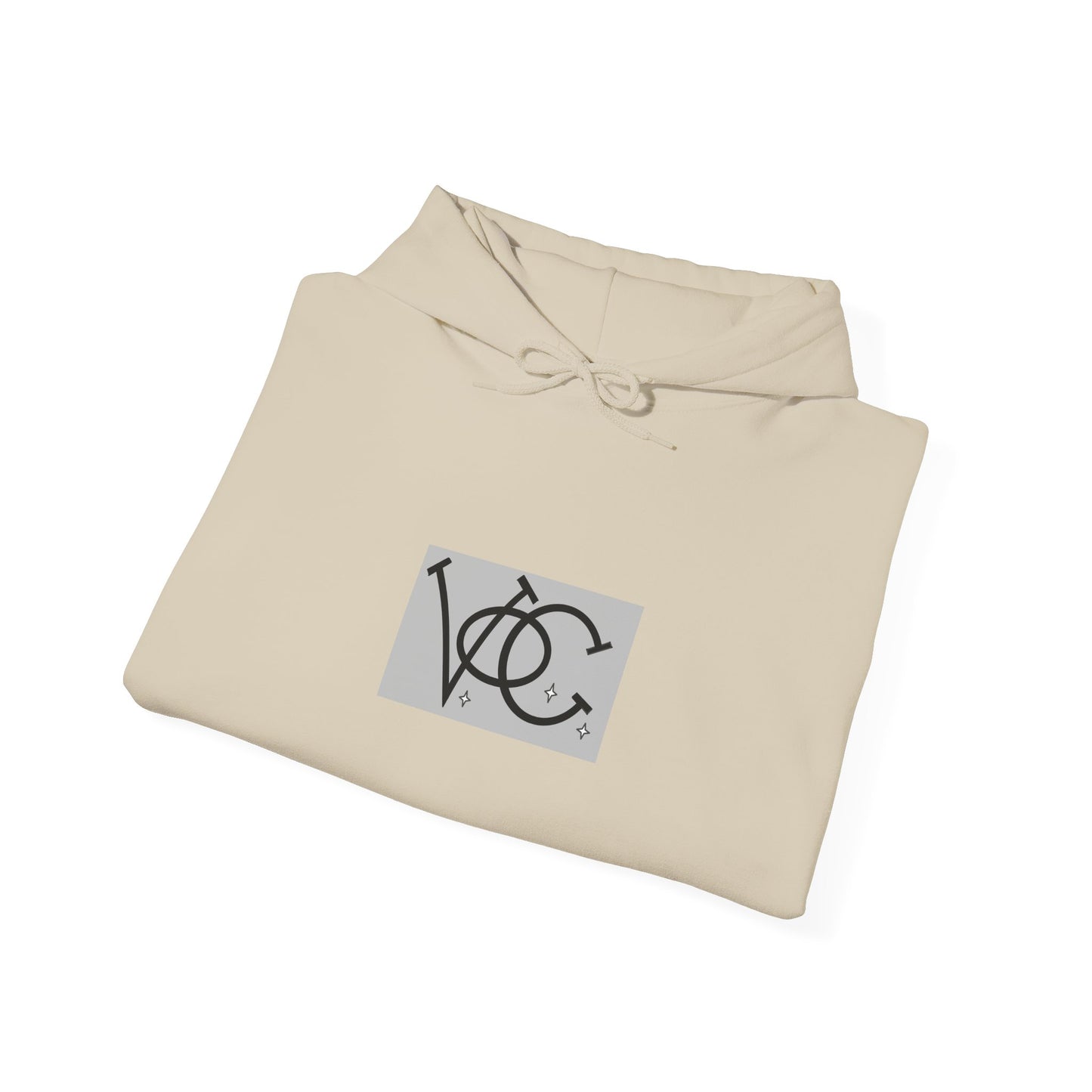 Stylish Unisex Hoodie with Custom "V.O.C." Graphic Design, Cozy Pullover, Casual Wear, Gift for Him/Her, Perfect for All Seasons