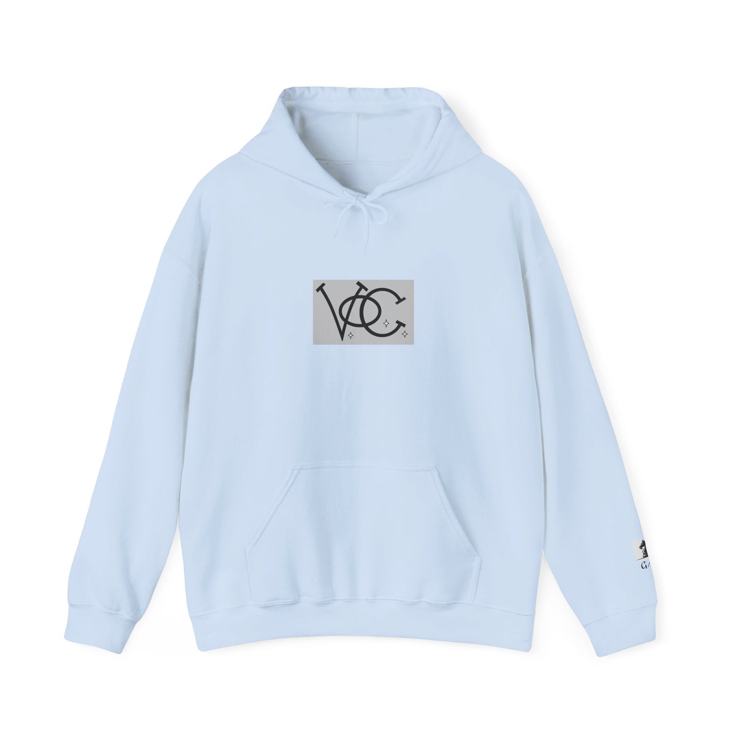 Stylish Unisex Hoodie with Custom "V.O.C." Graphic Design, Cozy Pullover, Casual Wear, Gift for Him/Her, Perfect for All Seasons