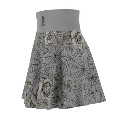 Flower Web Skater Skirt Grey
