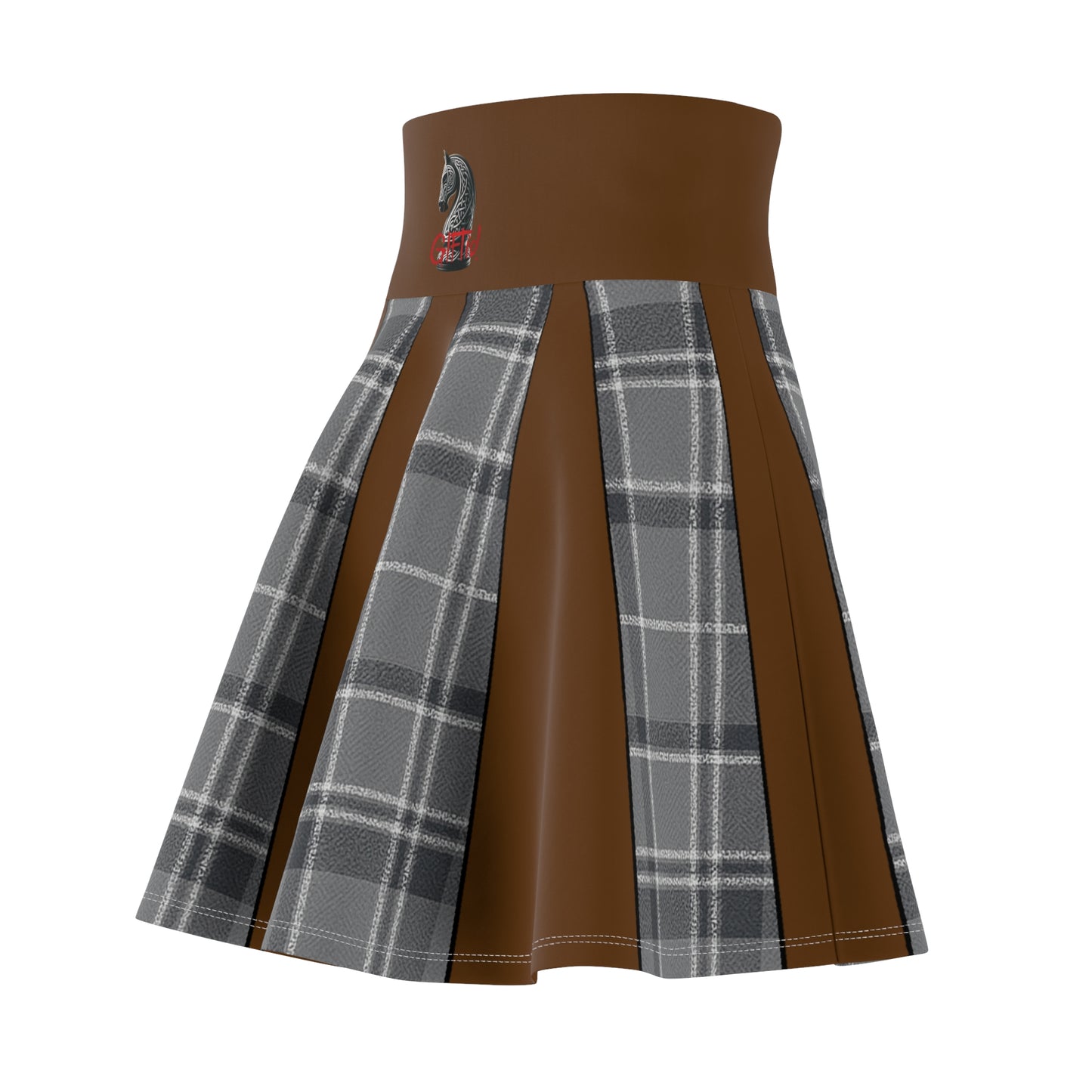 Daff Knee Skater Skirt Brown