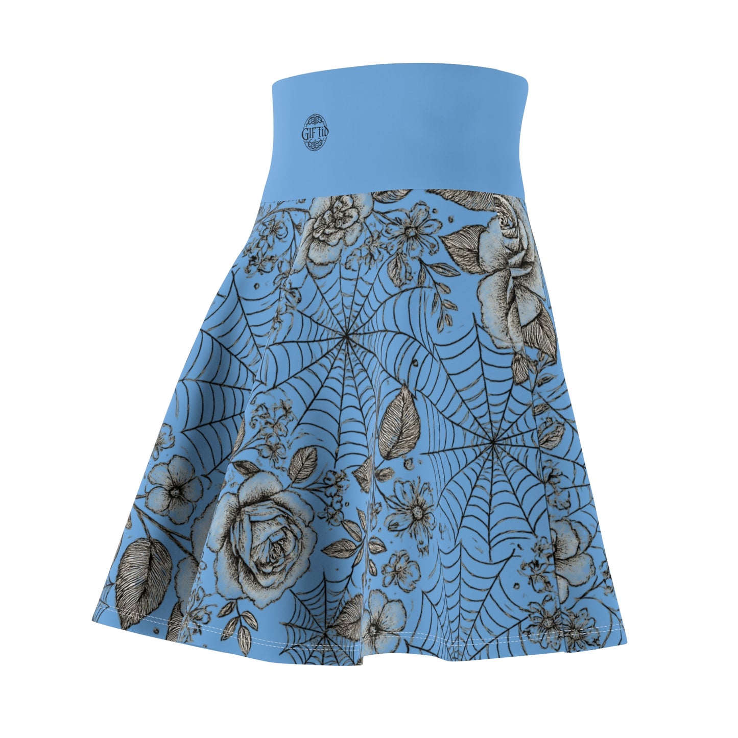 Flower Web Skater Skirt - Blue