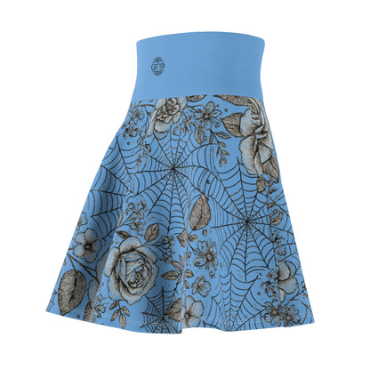 Flower Web Skater Skirt - Blue