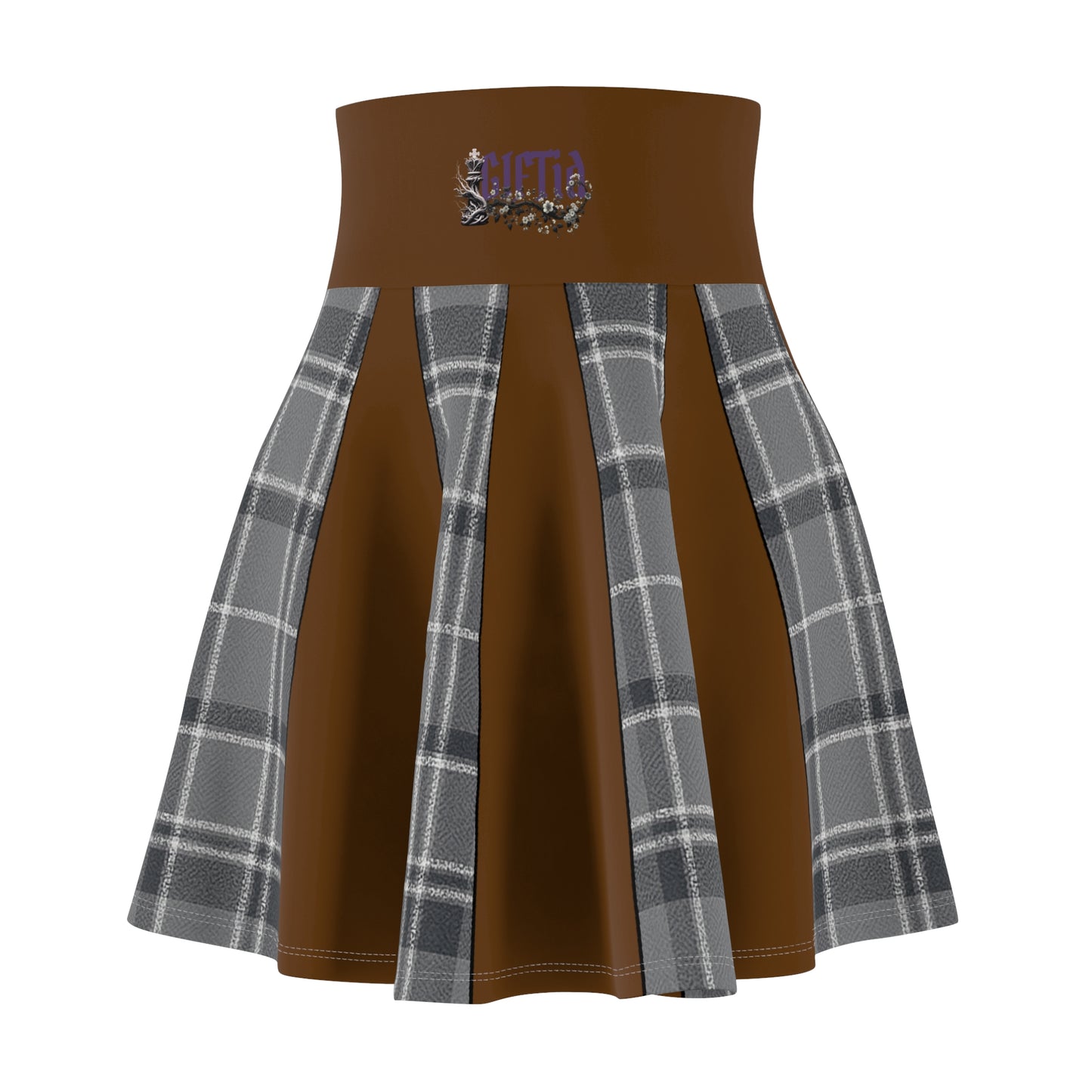 Daff Knee Skater Skirt Brown