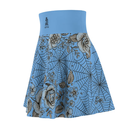 Flower Web Skater Skirt - Blue