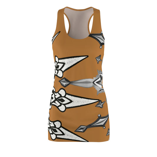 Brown Sworn Enemy Racerback Dress for Women | Trendy Casual Dress, Summer Outfit, Beachwear, Daily Dress, Unique Gift Idea