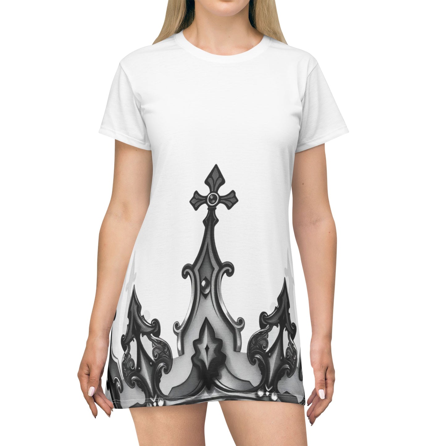 White Reckless With Your Queen T-Shirt Dress, Casual Wear, Summer Dress, Festival Outfit, Gift for Her, Stylish Everyday Dress