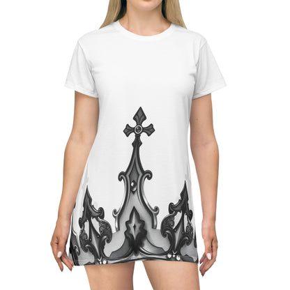 White Reckless With Your Queen T-Shirt Dress, Casual Wear, Summer Dress, Festival Outfit, Gift for Her, Stylish Everyday Dress
