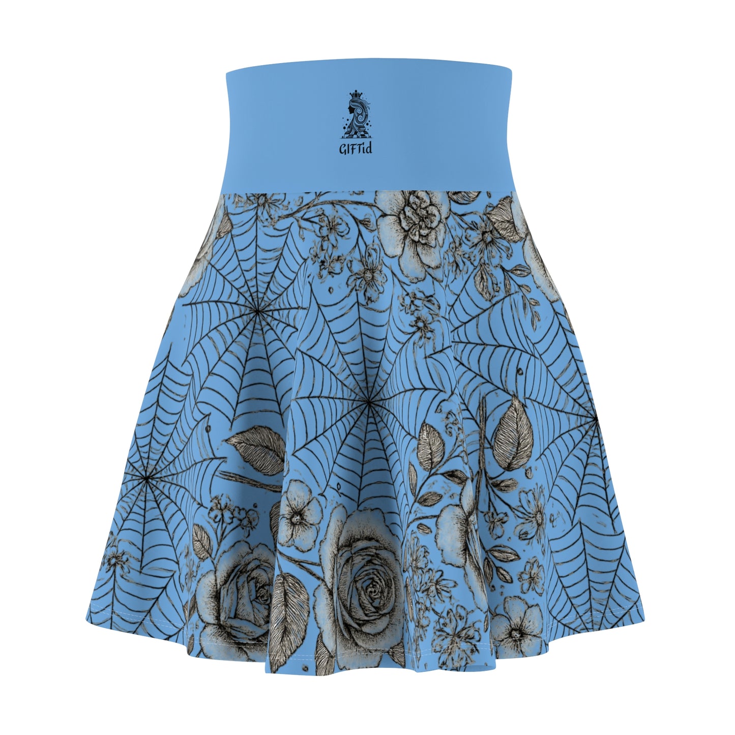Flower Web Skater Skirt - Blue