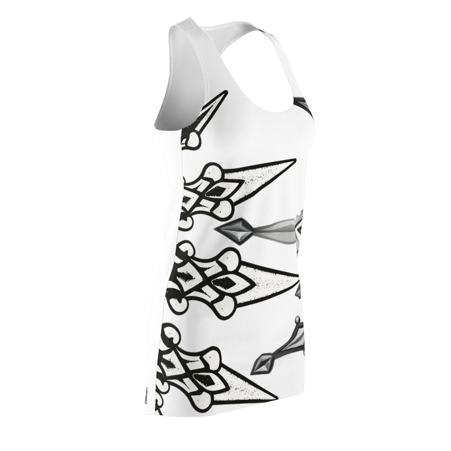 White Sworn Enemy Racerback Dress for Women | Trendy Casual Dress, Summer Outfit, Beachwear, Daily Dress, Unique Gift Idea