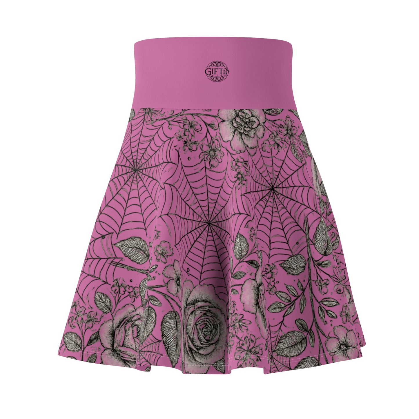 Flower Web Skater Skirt - Pink