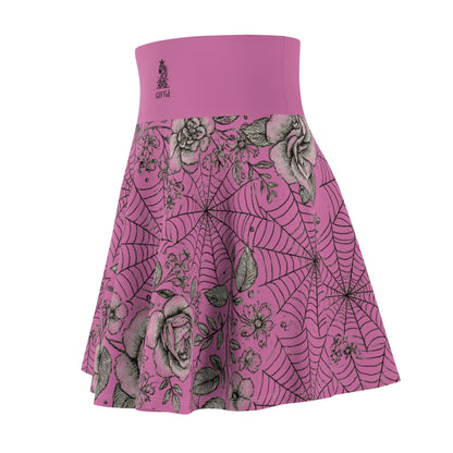 Flower Web Skater Skirt - Pink