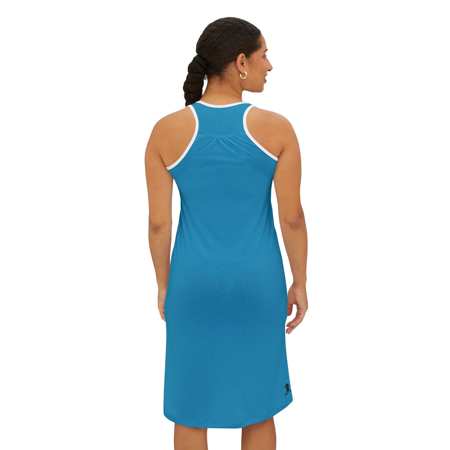 Turquois GIFTid Xtra HorseFlower Racerback Dress, Summer Dress, Casual Dress, Beachwear, Everyday Dress