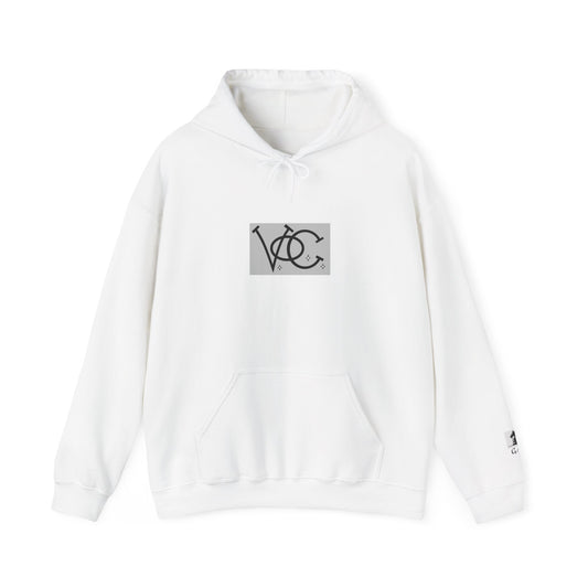 Stylish Unisex Hoodie with Custom "V.O.C." Graphic Design, Cozy Pullover, Casual Wear, Gift for Him/Her, Perfect for All Seasons