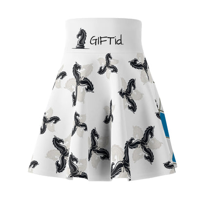 GIFTid Rodney Square Skater Skirt - Playful Chess Design, Trendy Everyday Wear, Perfect for Game Night, Unique Gift for Her, Comfortable Casual Style