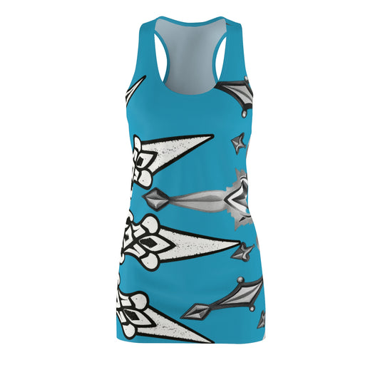 Blue Sworn Enemy Racerback Dress for Women | Trendy Casual Dress, Summer Outfit, Beachwear, Daily Dress, Unique Gift Idea