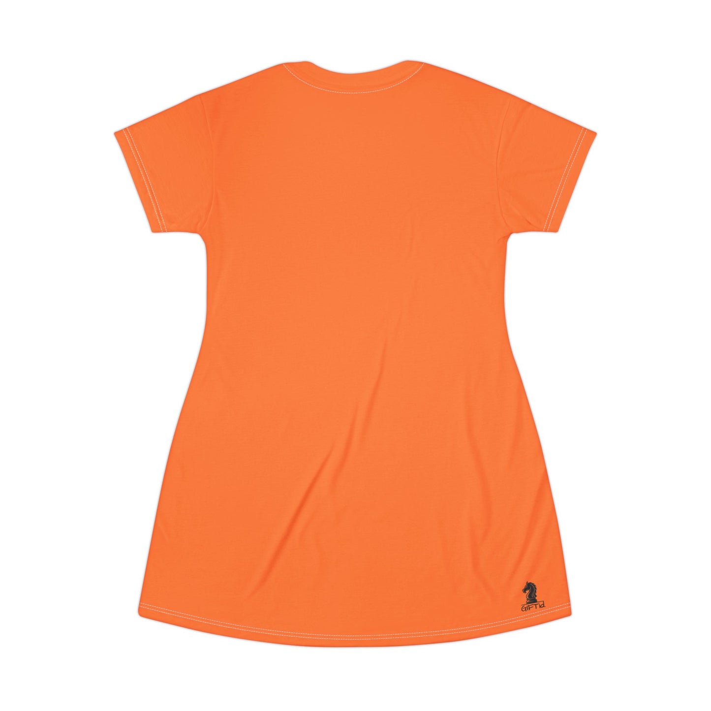 Orange GIFTid HorseFlower T-Shirt Dress, Casual Summer Dress, Boho Style Dress, Relaxed Wear, Perfect Gift for Her