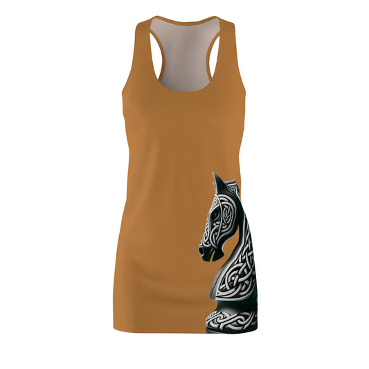 Lateral Move Racerback Dress, Bohemian Style Dress, Unique Summer Dress, Gifts for Chess Lovers, Casual Wear
