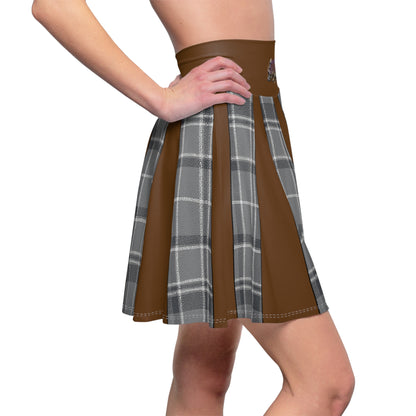 Daff Knee Skater Skirt Brown