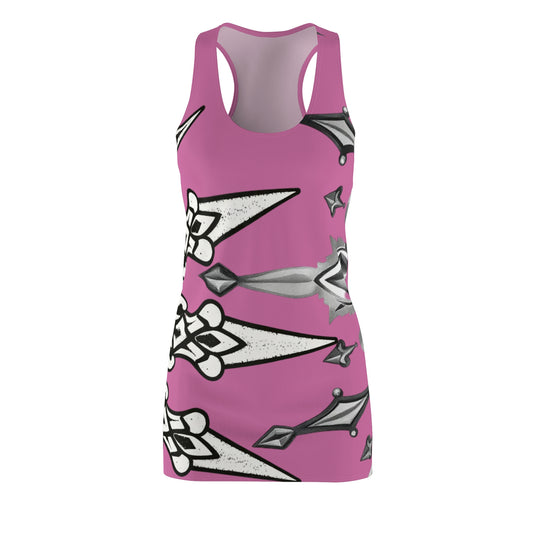 Pink Sworn Enemy Racerback Dress for Women | Trendy Casual Dress, Summer Outfit, Beachwear, Daily Dress, Unique Gift Idea