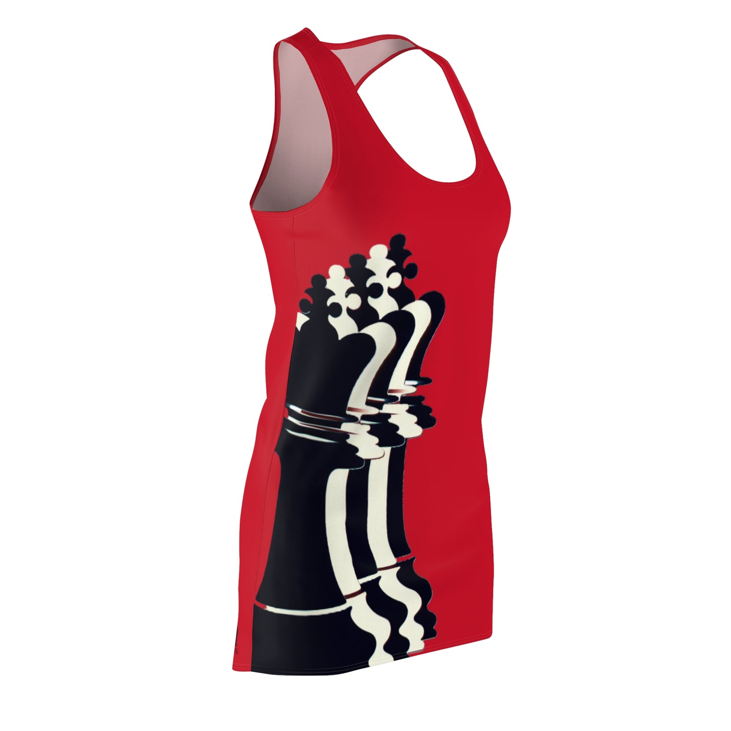Red GIFTid Queen Move Racerback Dress | Stylish Summer Dress, Unique Gift, Casual Wear, Chess Lover's Apparel, Trendy AOP Dress
