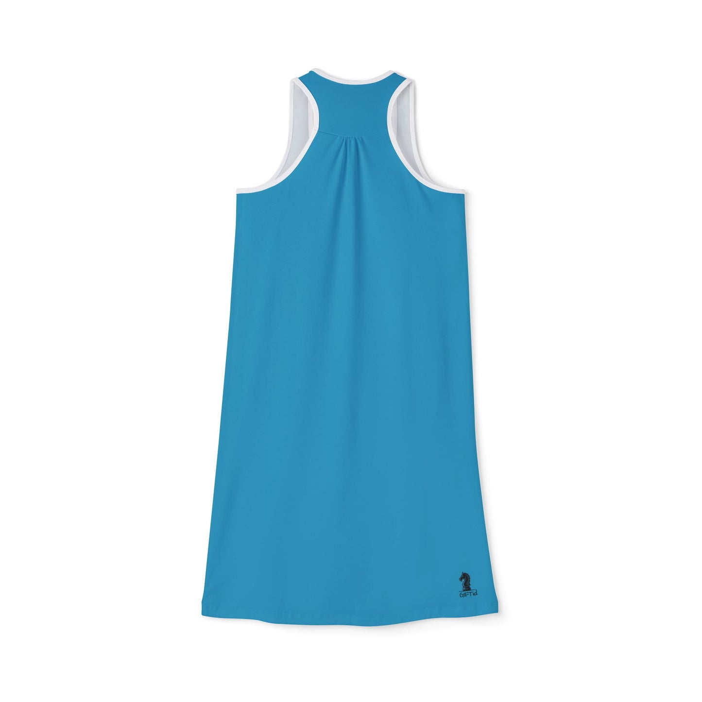 Turquois GIFTid Xtra HorseFlower Racerback Dress, Summer Dress, Casual Dress, Beachwear, Everyday Dress