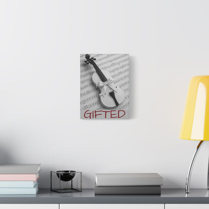Canvas Art GIFTid Musician Home Decor, Stretched Matte Canvas, 1 25'', Violin Art Prints, Music Lover Gift