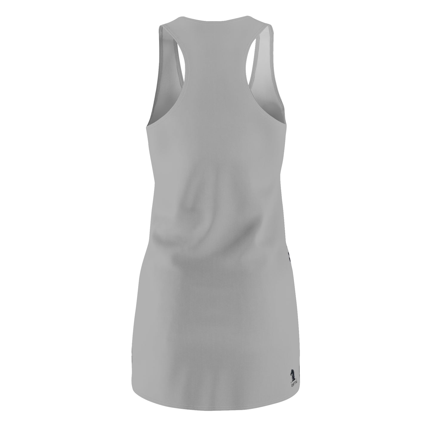 Grey GIFTid Queen Move Racerback Dress | Stylish Summer Dress, Unique Gift, Casual Wear, Chess Lover's Apparel, Trendy AOP Dress