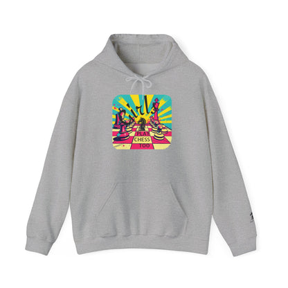 Girls Play Chess Too Hoodie, Funny Chess Lover Gift, Board Game Sweatshirt, Unique Chess Designs, Cozy Gamer Apparel