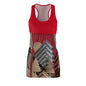 Mountain About Red Racerback Dress with Nature-Inspired Design, Casual Summer Wear, Outdoor Events, Vacation Essential, Eco-Friendly Fashion