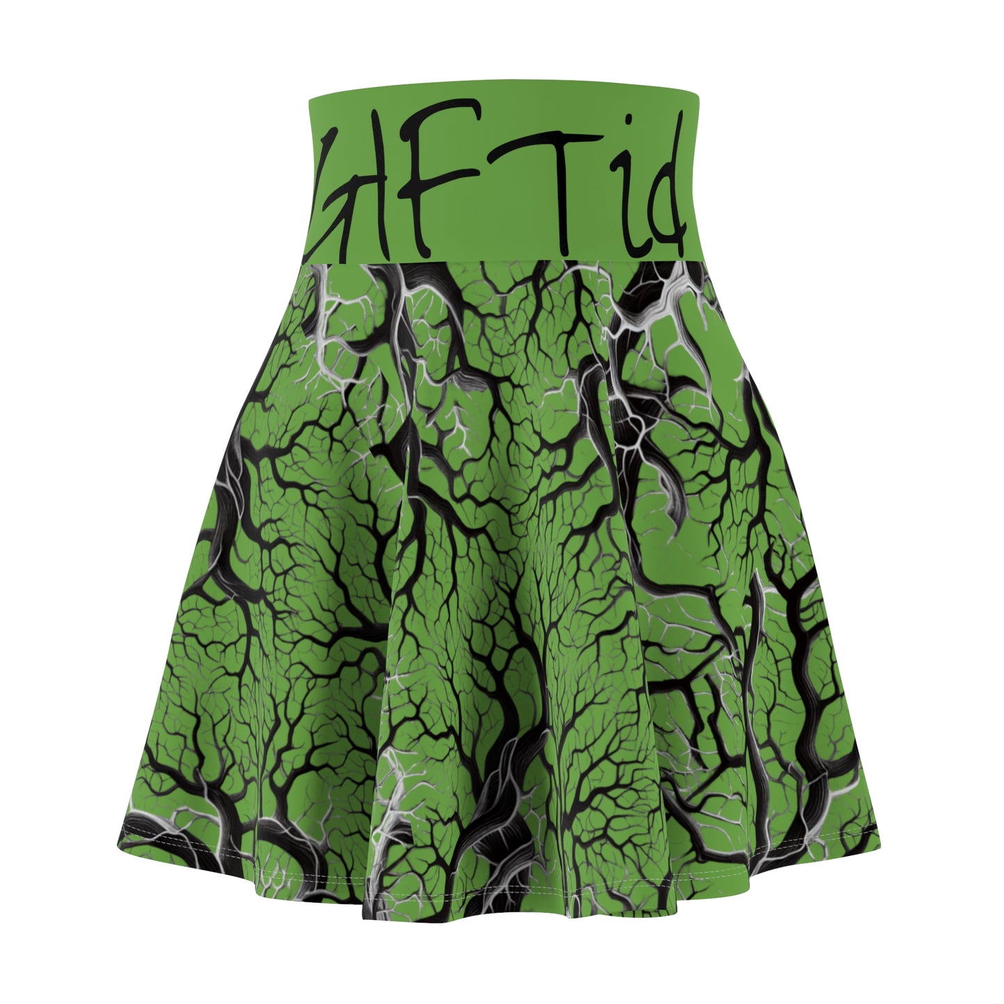 NatureILL Born Killer Skate Skirt Green - AOP | Trendy Outfit for Casual Days, Parties, Festivals, Summer Gatherings, Unique Gift Idea