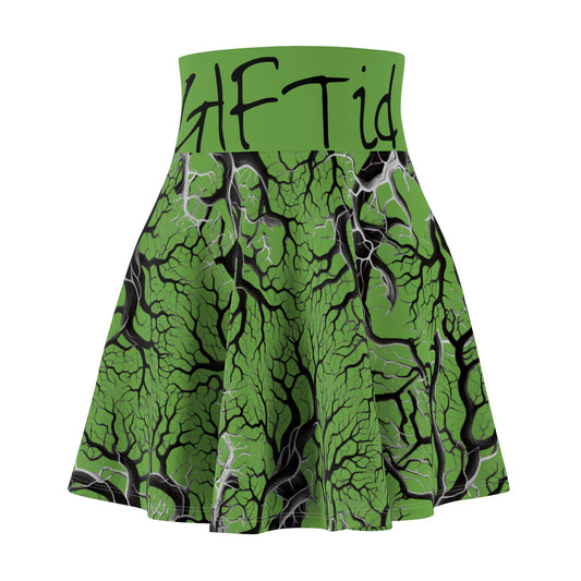 NatureILL Born Killer Skate Skirt Green - AOP | Trendy Outfit for Casual Days, Parties, Festivals, Summer Gatherings, Unique Gift Idea