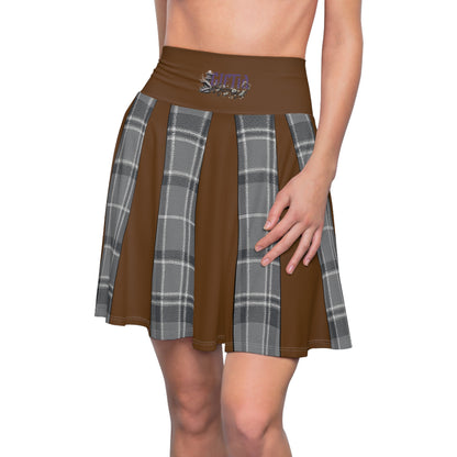 Daff Knee Skater Skirt Brown