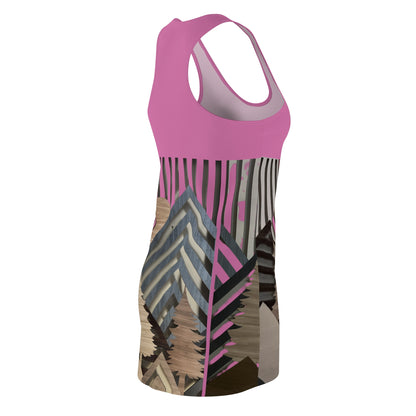 Mountain About Pink Racerback Dress with Nature-Inspired Design, Casual Summer Wear, Outdoor Events, Vacation Essential, Eco-Friendly Fashion