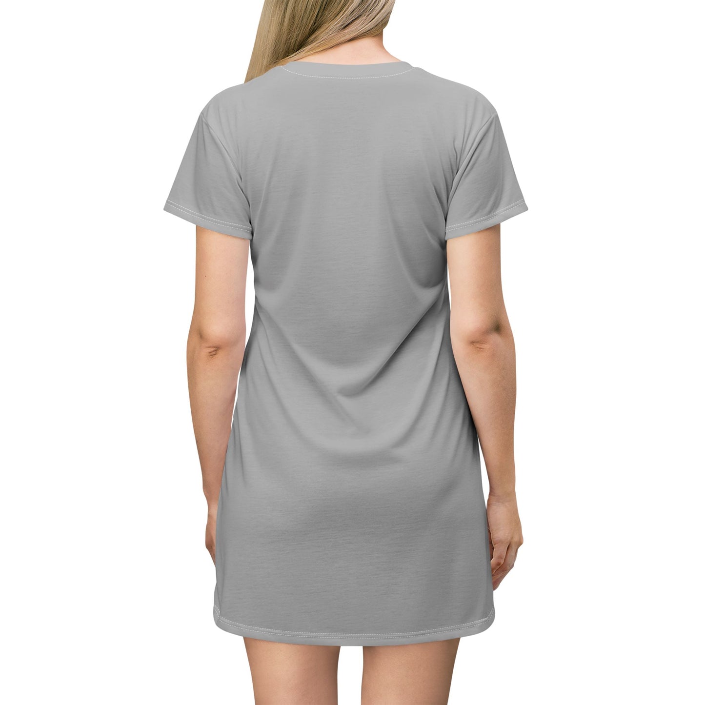 Grey GIFTid HorseFlower T-Shirt Dress, Casual Summer Dress, Boho Style Dress, Relaxed Wear, Perfect Gift for Her