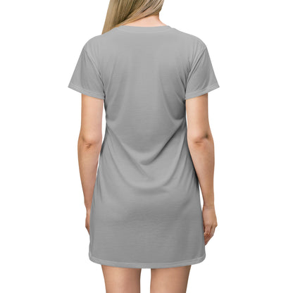 Grey GIFTid HorseFlower T-Shirt Dress, Casual Summer Dress, Boho Style Dress, Relaxed Wear, Perfect Gift for Her