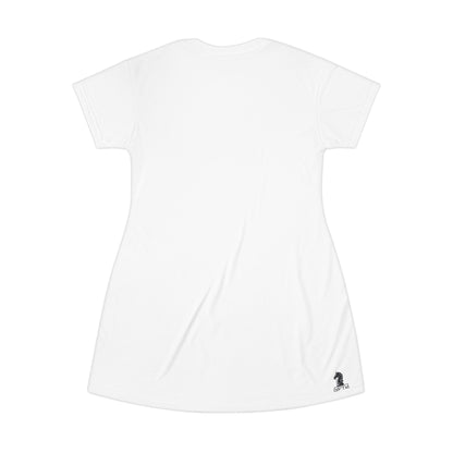 Queen of Night Clubs T-Shirt Dress, Fashionable Casual Wear, Unique Gift for Her, Summer Dress, Trendy Lounge Dress