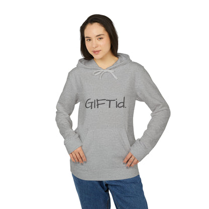 Fleece "Gifted" Adidas Hoodie Cozy Unisex Sweatshirt. Perfect for All Occasions, Sports, Casual Wear, Athleisure