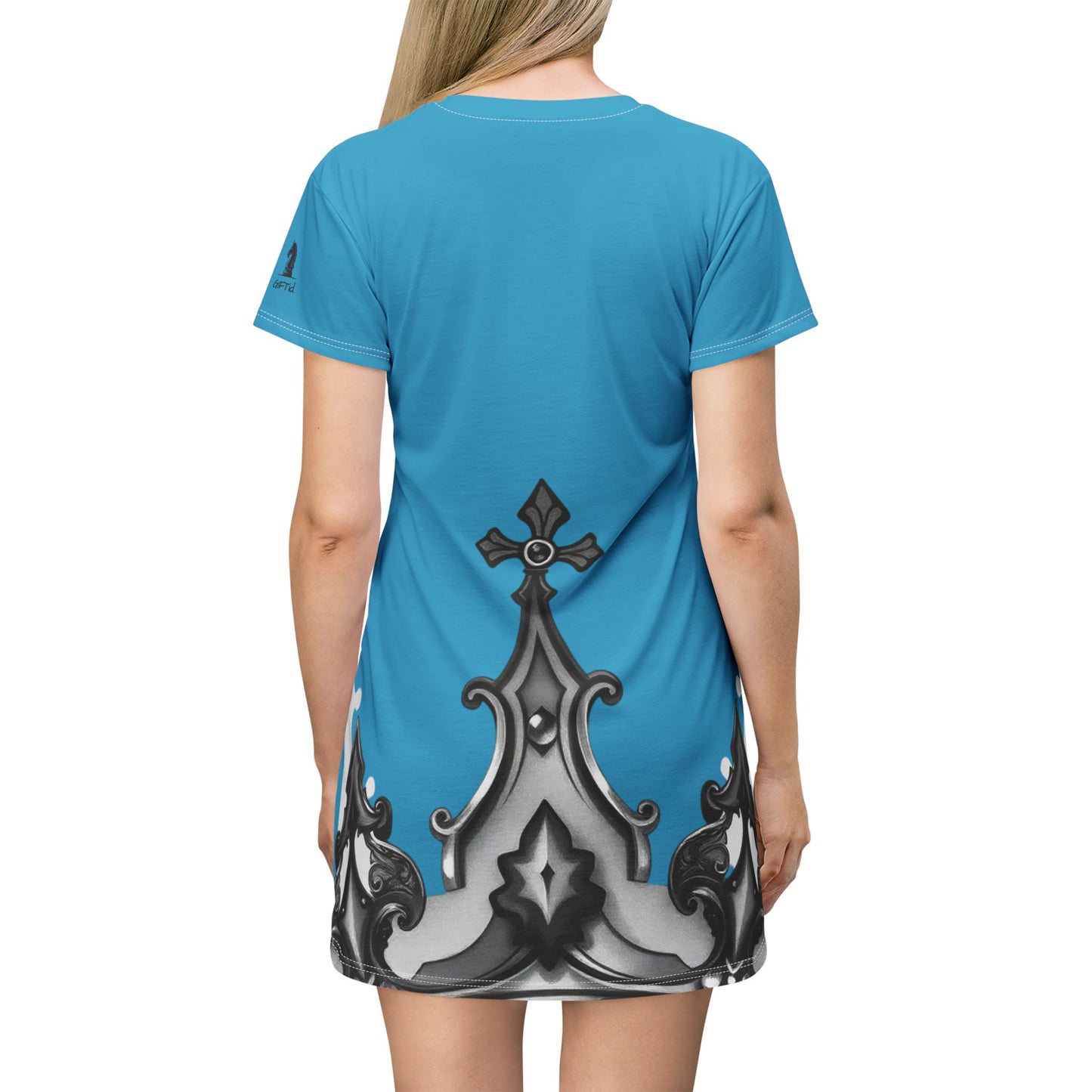 Blue Reckless Queen T-Shirt Dress, Casual Wear, Summer Dress, Festival Outfit, Gift for Her, Stylish Everyday Dress