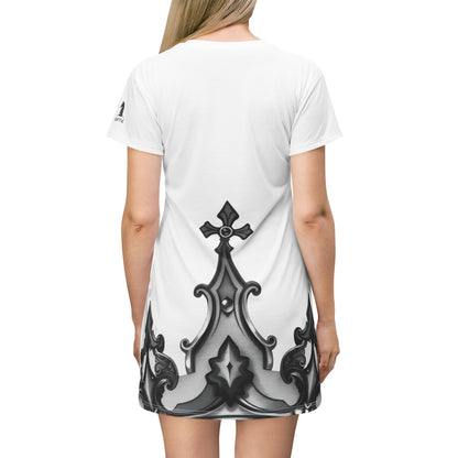 White Reckless With Your Queen T-Shirt Dress, Casual Wear, Summer Dress, Festival Outfit, Gift for Her, Stylish Everyday Dress