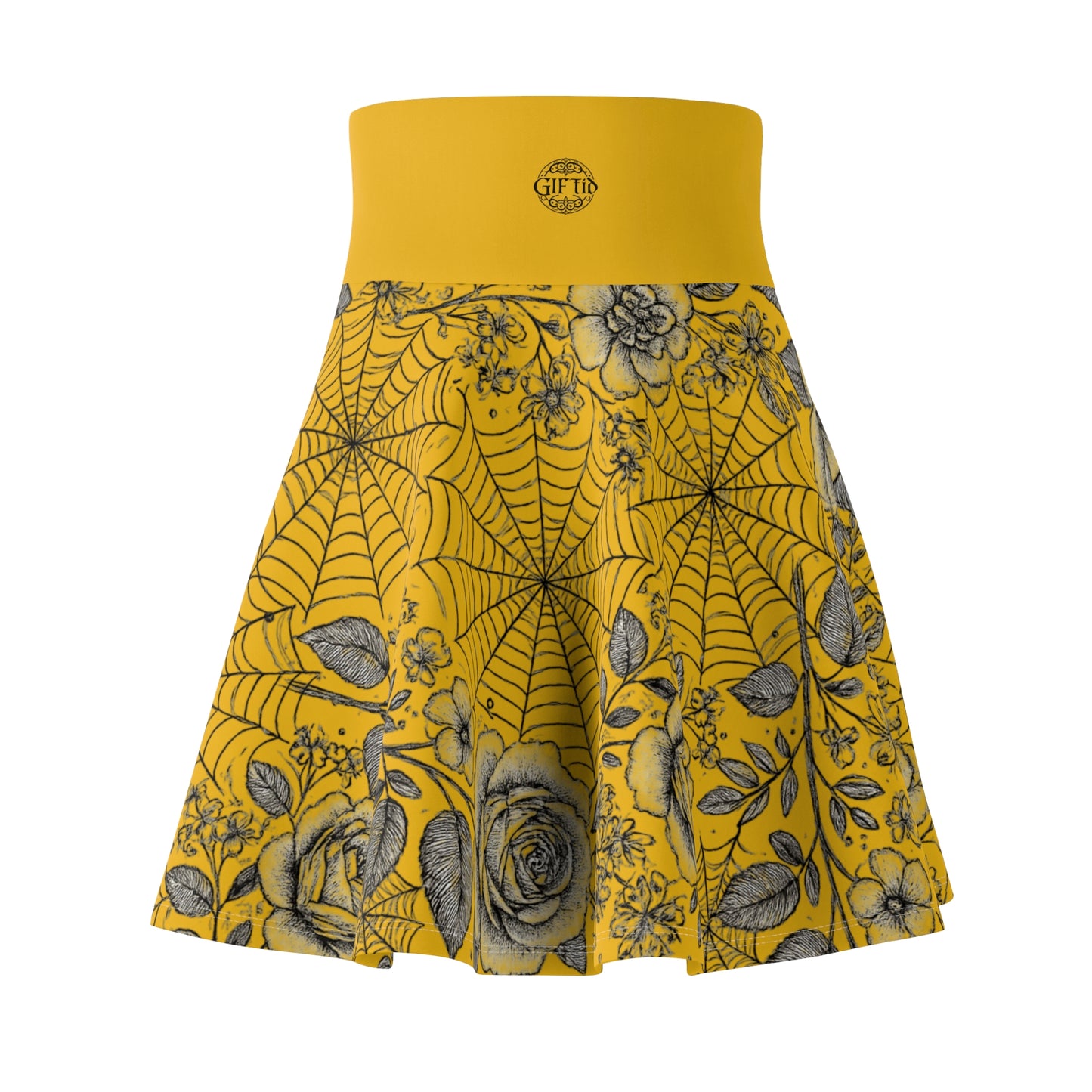 Flower Web Skater Skirt - Yellow
