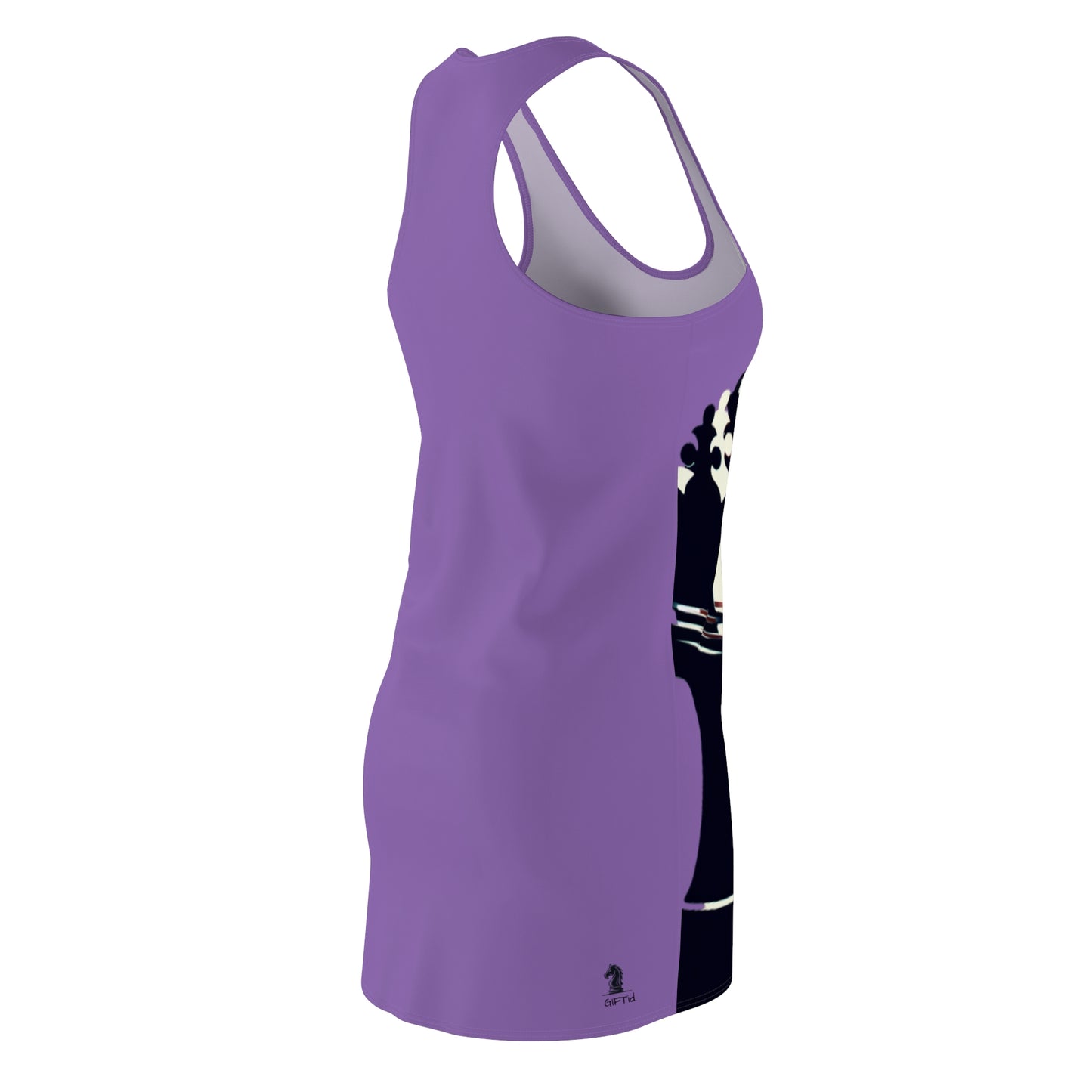Purple GIFTid Queen Move Racerback Dress | Stylish Summer Dress, Unique Gift, Casual Wear, Chess Lover's Apparel, Trendy AOP Dress