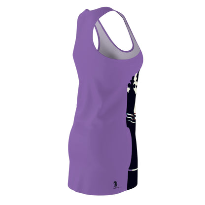 Purple GIFTid Queen Move Racerback Dress | Stylish Summer Dress, Unique Gift, Casual Wear, Chess Lover's Apparel, Trendy AOP Dress